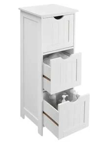 VASAGLE Bathroom Cabinet Floor Cabinet, Free-Standing Storage Cabinet With 3 Drawers, 11.8 X 12.6 X 31.9 Inches, For Bathroom, Living Room, Kitchen - 白色 - 查看 3