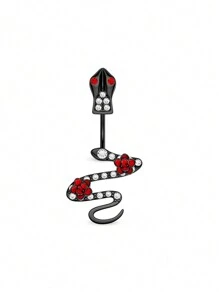 1 pièce Anneau de nombril décoratif en forme de chauve-souris avec pierres strass, araignée en web et crâne pour l'Halloween, pour femmes, bijoux de corps de nombril