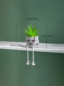 Bộ 3 chậu cây nhân tạo, cây mọng nước mô phỏng với chậu gốm trang trí nhà cửa cho tiệc cưới lễ hội - màu xanh lá - Xem 4