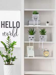 Bộ 3 chậu cây nhân tạo, cây mọng nước mô phỏng với chậu gốm trang trí nhà cửa cho tiệc cưới lễ hội - màu xanh lá - Xem 7