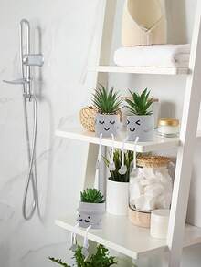 Bộ 3 chậu cây nhân tạo, cây mọng nước mô phỏng với chậu gốm trang trí nhà cửa cho tiệc cưới lễ hội - màu xanh lá - Xem 6