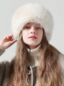 1pc Women's Wool Blend Soft, Thick, Warm Brimless Fisherman Beanie Hat, Suitable For Autumn/Winter Outdoor Activities And Daily Wear