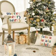 4 件套胡桃夹子枕套，冬季假日派对靠垫套，软垫沙发，单面，无枕头圣诞节圣诞装饰圣诞装饰品圣诞装饰