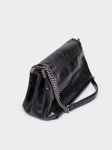 Bolso de mano grande con cadena, bolso de hombro tipo mensajero encerado, nueva moda de otoño e invierno para mujer