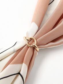 1 szt. Geometryczny okrągły prosty wysokiej klasy dekoracyjny klips do szalika ze stopu cynku