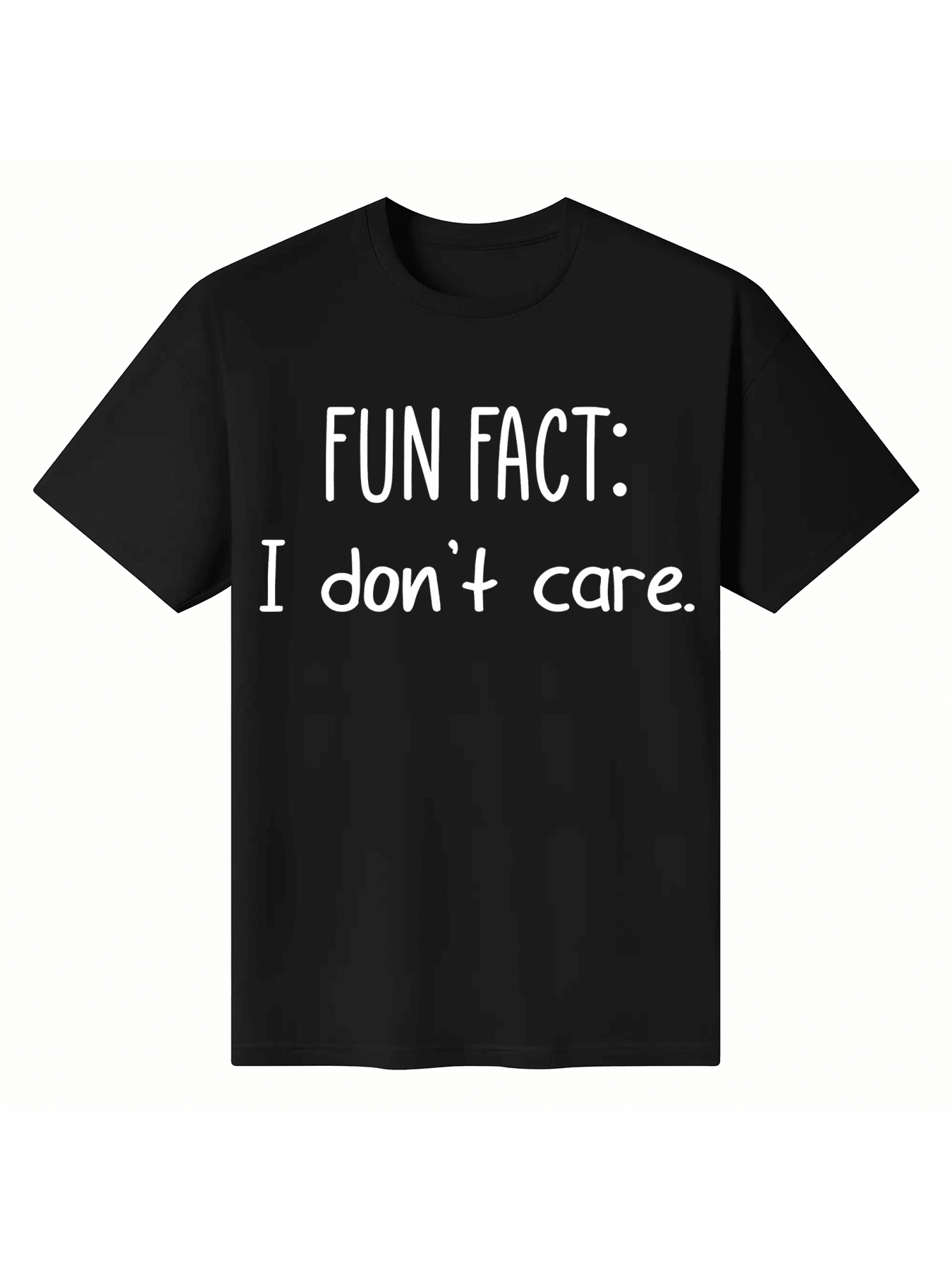 Payeah Fun Fact L Dont Care Men's And Women's Graphic T-Shirts - 黑色 - 查看 1