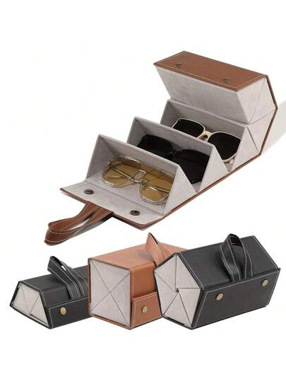 1PC Sunglasses Organizer, 2/3/4/5/6 Slots Travel Glasses Case, Multiple Pairs Eyeglasses Storage Box, Hanging Eyewear Holder Folding Glasses Case, Anti-Stress Sunglasses Case, Personalized Sunglasses Case, Glasses Case, Glasses Storage Box,