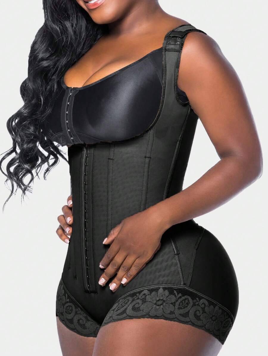 1pc Waist Trainer Shapewear For Women Tummy Control Body Shaper Fajas Colombianas Moldeadoras Corset Bodysuit Butt Lifter Shorts - màu đen - Xem 1
