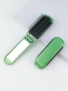 1 pieza Peine plegable con cojín de aire y espejo, cepillo de pelo portátil de viaje con función de masaje - Multicolor - Ver 10