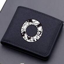 1pc Men's 26 Letters Printing Canvas Short Wallet Initial Name Double Fold Wallet Business Casual Short Wallet With Card Slots Wallet Small Card Case Gifts For Men Wallet Purse Wallet Small Wallet Men Wallet Leather - Black - View 38