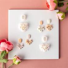 قالب أقراط زهرة عتيقة قطعة واحدة، أداة قطع للنمذجة بالطين الناعم لصنع أقراط الطين الناعم DIY المصغرة