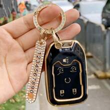 Key Fob Cover Case Compatible With Chevy For Chevrolet For Suburban For Tahoe For Gmc Yukon/Yukon XL For Terrain Acadia She Keychain Protector Accessories - GMC-with Keychain 6 - View 2