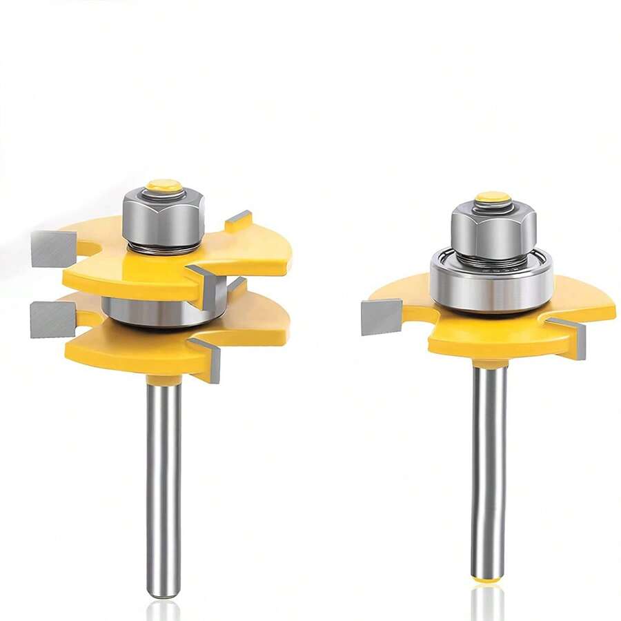 Kit 2 Brocas Fresas Router Ensamble Zanco 1/4 - Amarillo - Ver 1