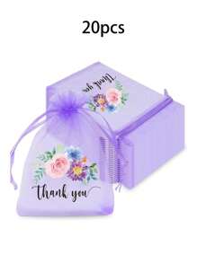 10 件/20 件/30 件欧根纱袋、感谢欧根纱束口袋、感谢礼品袋、透明欧根纱袋 - 彩色 - 查看 13