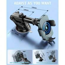 无线车载充电器，快速充电手机支架 BothLin 三合一手机支架自动夹紧车载配件兼容 15 14 13 12 11 Xs XR、S23 Ultra S22 S21 S20/S10+ S9+ Note 9 - 黑色 - 查看 6