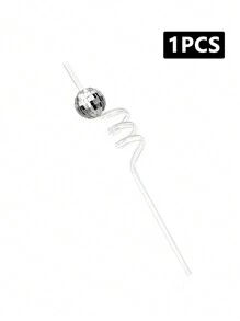 1/5/10/20pcs Reusable Plastic Disco Ball Straws, Suitable For Weddings, Parties, Birthdays Gifts,Kitchen,Christmas Gift