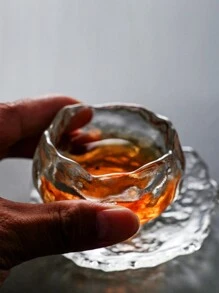 1 pièce/5 pièces Assiette en verre dépoli style INS Plat à collation à la maison, Plat à sauce, dessert, pâtisserie, Plateau de table de nuit, Rangement pour bijoux pour boucles d'oreilles, colliers et bagues Cadeau de Noël, Fournitures scolaires