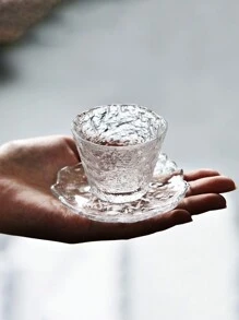 1 pièce/5 pièces Assiette en verre dépoli style INS Plat à collation à la maison, Plat à sauce, dessert, pâtisserie, Plateau de table de nuit, Rangement pour bijoux pour boucles d'oreilles, colliers et bagues Cadeau de Noël, Fournitures scolaires