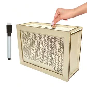 1pc White Wooden Money Box With Counter For Home Office Desk Cash Saving Best Gifts Birthday Graduation