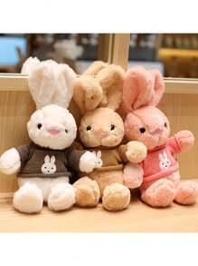 Juguetes de peluche lindos de conejitos, muñecos de peluche de conejitos de Pascua con suéteres, juguetes de peluche de conejitos - Multicolor - Ver 11
