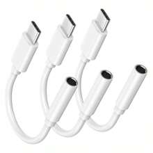 Gmobi USB C To 3.5mm Headphone And Charger Adapter, 2 In 1 Type C To Aux Audio Jack With Fast Charging Dongle For Headphone Earbud Compatible With IPhone 15 Pro Max Plus, Samsung Galaxy S22 S23 S24 Ultra, Note 20, IPad Pro Air - White - View 11