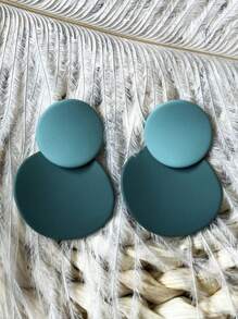 Fashion Geometric Earrings, Lightweight Luxury Style Rubber Painted Ear Studs, Multi-Color Earrings For Women - Wafer - View 24