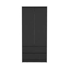 Austin 2 Drawers Armoire, Double Door, Hanging Rod -Black - 黑色 - 查看 3