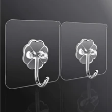 Kit 6 Pcs Multifunctional Transparent Adhesive Wall Hooks - 無色 - 查看 3