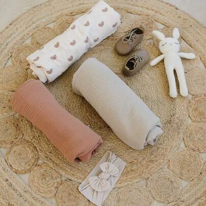 3入組嬰兒多功能繈褓毯適用於日常使用