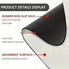 Quick Dry Absorbent Bath Mat Rug,Funny Black Bathroom Decor Non-Slip Thin Rubber Bathroom Rug Fit Under Door Floor Mat For Bathtub, Shower Room, Sink Floor Carpet Outdoor Rug Door Mat Summer Bathroom Accessories Back To School