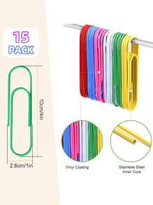 15~100Pcs Paper Clips 3.2cm/5cm/10cm Large Paper Clips, Assorted Colored Coated Jumbo Paper Clips, Reusable Big Paper Clips, Large Colored Paper Clips For Office School Document Organizing Back To School - Random Color - View 10