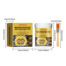 Weather-Resistant Water-Based Gold 1pce Metallic Paint Weather-Resistant Water-Based Gold For Decorative Roman Columns Outdoor Gold Foil Paint - Multicolor - View 2
