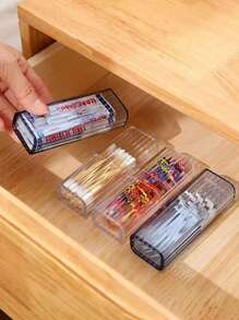 3个装方形亚克力棉签盒，透明收纳盒，小物件收纳盒，棉签分发盒，翻盖式棉签分发盒，透明塑料盒，适用于浴室、桌面、洗手间，可存放棉签、清洁球、牙签、牙线和其他小物件。便携防尘，家用小盒子，方便携带化妆工具。包包、房间装饰、包袋、化妆包、梳妆台、旅行、化妆包、旅行必备品、收纳盒、储物、旅行必备品、化妆品收纳盒、化妆包、化妆品收纳盒、收纳盒、洗漱包、桌面收纳盒、化妆品包、化妆袋、化妆品收纳盒、梳妆台配件、化妆袋、化妆包、珠宝盒、收纳袋、化妆刷架、刷架、香水收纳盒、收纳袋、女士礼物、圣诞礼物、女士礼物创意、房间装饰 - 無色 - 查看 2