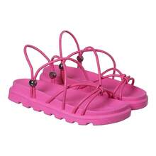 Children's Sandals For Girls Easy To Wear Youth Lightweight Fashion Promotion Camin - 玫紅色 - 查看 3