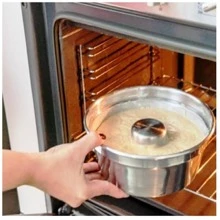 Kit conjunto 3 formas assadeiras de bolo pudim 18, 20, 22 com furo no meio de alumínio - Prata - Visão 2