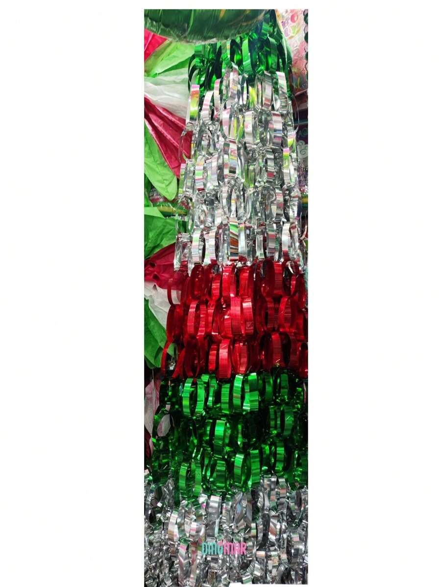 Cadena de Papel Tricolor Fiesta Mexicana 1pz 2m Fiestas Patrias Fiesta Decoracion - Verde - Ver 1