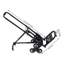 YUNRUX Stair Cart Sack Truck 150 Kg Foldable Stair Cart 8+2 Wheel Foldable Stair Vehicle Stainless Steel Trolley Transport Frame Stair Lift (8 Wheel) - Black - View 2