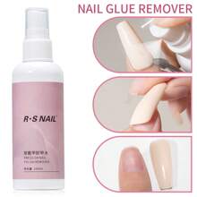 RS NAIL RS NAIL 100ml  Nail Glue Remover For Press On Nails False Nail Tips Solid Adhesives Gel Remover Can't Remove Gel-Base Glue Or Gel Nail Polish Quickly Remove Glue Without Damaging The Nails