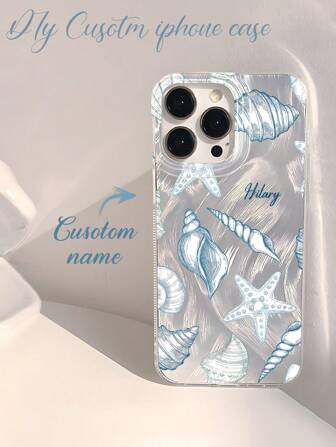 Funda de teléfono personalizable de verano con estrella de mar y conchas, impresión por transferencia de calor en PC duro, diseño anti-caídas y antihuellas, compatible con iPhone 15/14 Plus/13 Pro/12 Pro Max/11/6P/7P/XS/XR, ideal como regalo para bodas, Navidad, Halloween, invierno, baile de graduación, Día de la Madre, Día del Padre, estiloso, colorido, vintage, lindo, minimalista, divertido, Kawaii, personalizado, único, ideal para él, ella, novio, novia, familia, amigos, abuelos, pareja, amantes de mascotas.