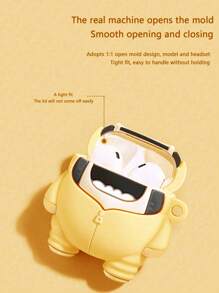 Pancoat 1 件鲨鱼设计/可爱珍珠奶茶仿珍珠图案硅胶保护壳适用于 Apple 耳机（时尚鲨鱼版） - 白色 - 查看 1