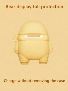 Pancoat 1 件鲨鱼设计/可爱珍珠奶茶仿珍珠图案硅胶保护壳适用于 Apple 耳机（时尚鲨鱼版） - 白色 - 查看 6