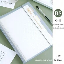 20/26 Holes A5/B5 Pp Loose Leaf Notebook, 1pc Back To School