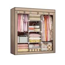 CLOSED ACERO ARMARIO ORGANIZADOR DE ROPA RESISTENTE TELA NEGRO GRIS AZUL VINO YUB-014 - Camel - Ver 2