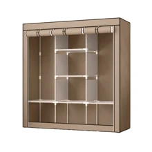 CLOSED ACERO ARMARIO ORGANIZADOR DE ROPA RESISTENTE TELA NEGRO GRIS AZUL VINO YUB-014 - Camel - Ver 3