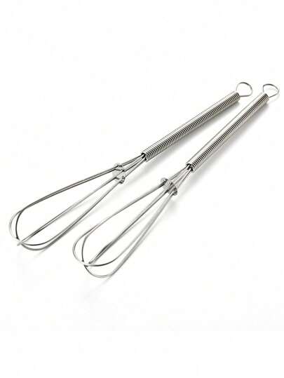 2入組迷你蛋拂子,18.5厘米不銹鋼拂子,適用於廚房烘焙,用於揉麵和打蛋