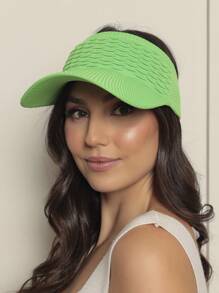 Women Modal Visor Hat Solid Casual Outdoor Visor Hat Summer 2023 Beach Hiking Cycling - 青檸色 - 查看 3