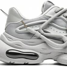 男士厚底系带复古厚底运动鞋，潮流时尚休闲运动鞋，小众厚底鞋 - 灰色 - 查看 8