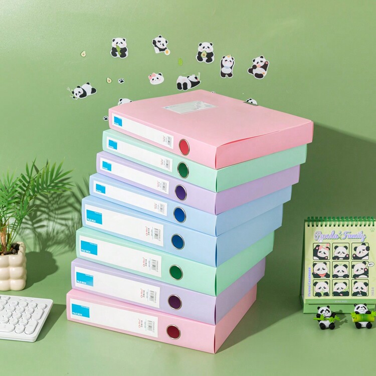 Morand A4 Filing Box, Document Holder, Contract/Personnel File Folder, Plastic & Paper Document Storage Box Back To School,Back To School,School Supplies - Multicolor - View 5