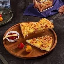 1pc, Circular Wooden Tray, Wooden Fruit Tray, Solid Wood Dessert Tray, Multifunctional Dessert Tray, Decorative Fruit Tray, Coffee Cup Tray, Teacup Tray, Cake Tray, Used In Restaurants - Yellow - View 2