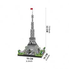 1500pcs London Bridge/1700pcs Arc De Triomphe/3502pcs Eiffel Tower/1298pcs Eiffel Tower Construction Building Block Toy Sets, Creative World Famous Landmark Series Adult Difficult Desktop Decorative Particle Model Kits, DIY Assembling Gifts For Friends And Lovers - Multicolor - View 17